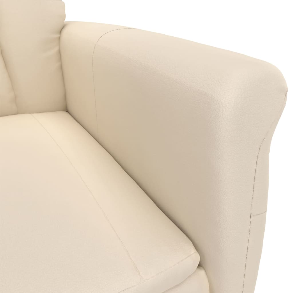 Elektrisk Massagefåtölj beige Recliner mikrofiber