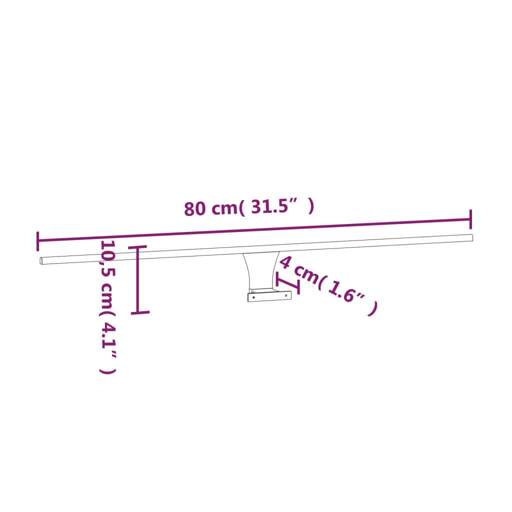 Badrumsspegellampa LED 7,5 W varmvit 80 cm 3000 K