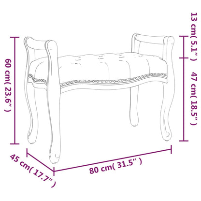 Sittbänk vit 80x45x60 cm linne