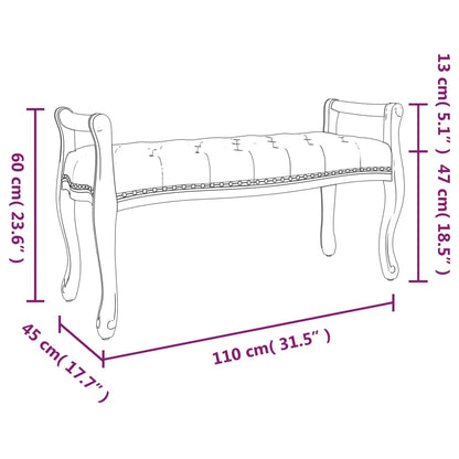 Sittbänk vit 110x45x60 cm linne