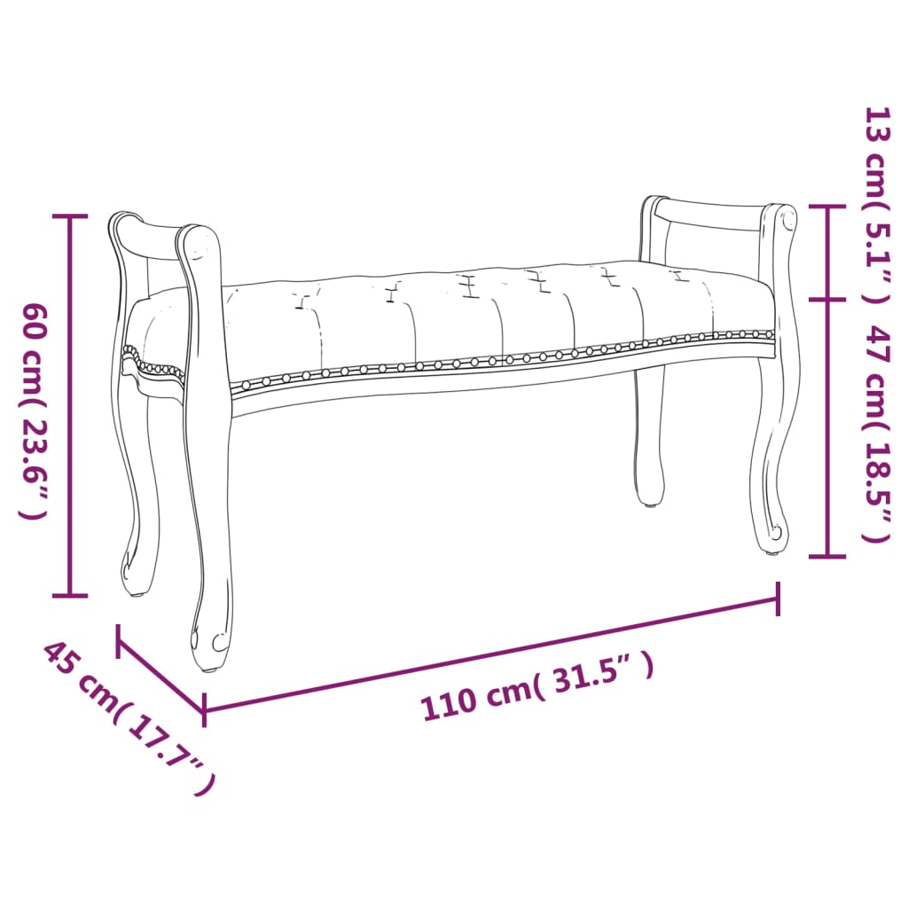 Penkki pinkki 110x45x60 cm sametti