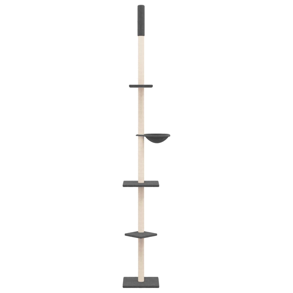 Kattmöbel mörkgrå Golv-till-tak klösträd 263,5-289,5 cm