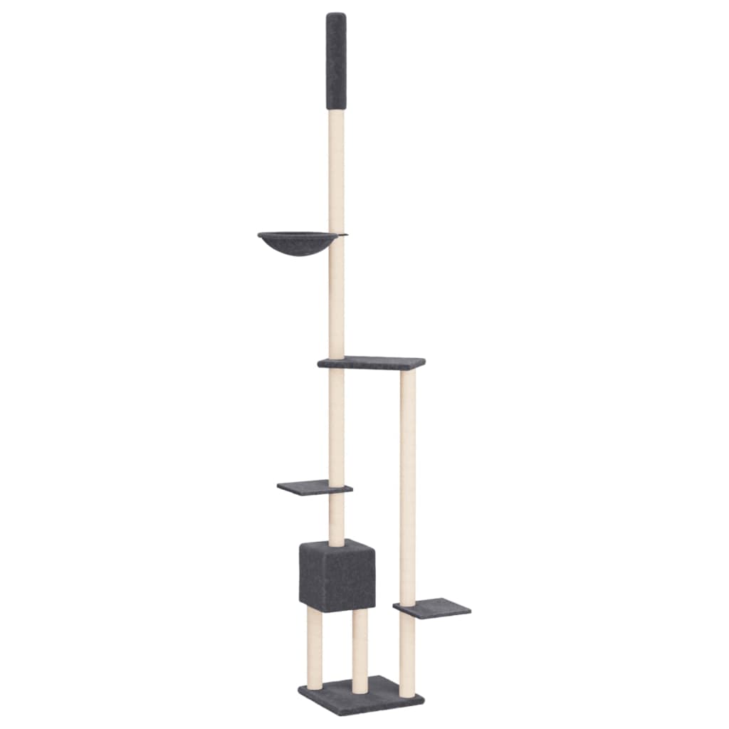 Kattmöbel Golv-till-tak klösträd mörkgrå 258,5-284,5 cm