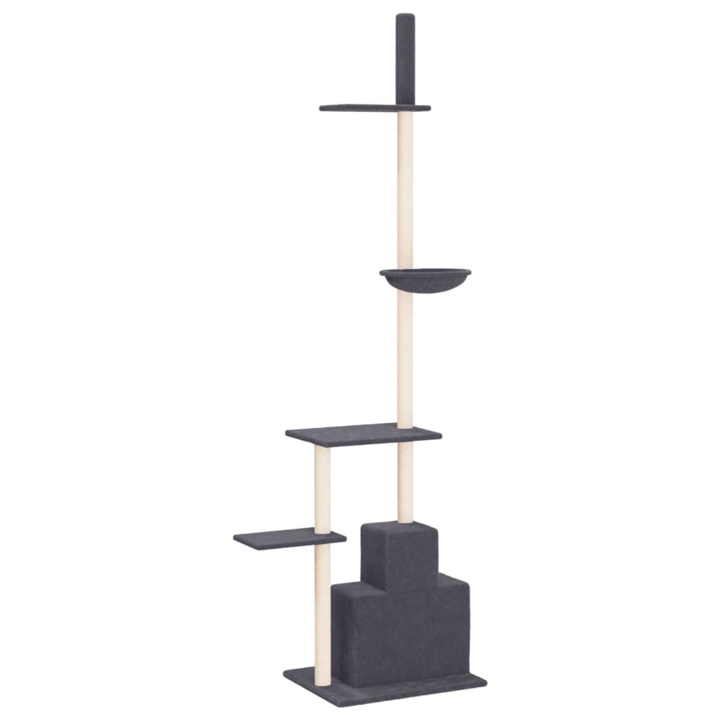 Kattmöbel Golv-till-tak klösträd mörkgrå 250,5-276,5 cm