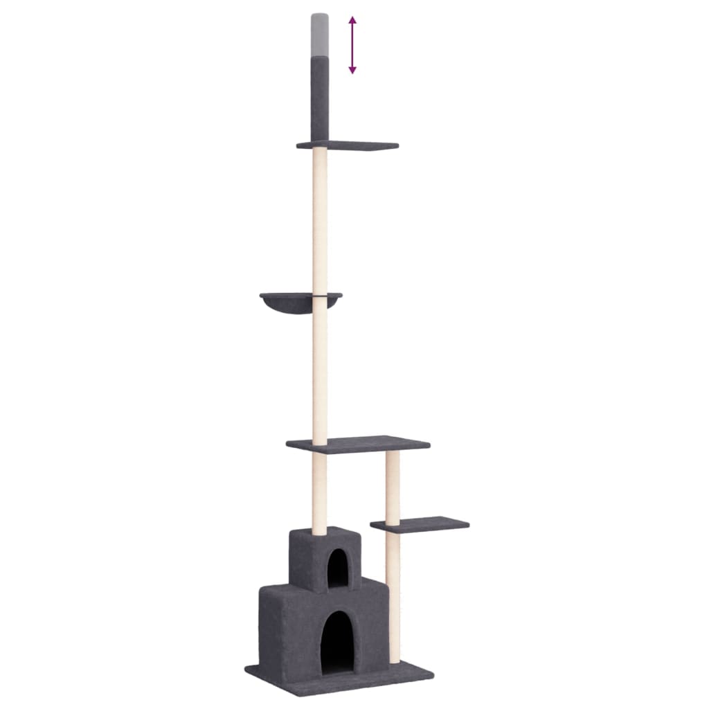 Kattmöbel Golv-till-tak klösträd mörkgrå 250,5-276,5 cm