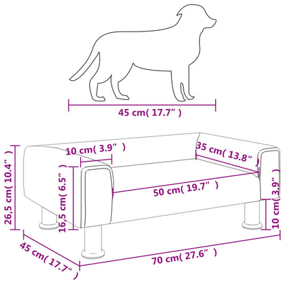 Hundsäng Hundbädd gräddvit 70x45x26,5 cm sammet