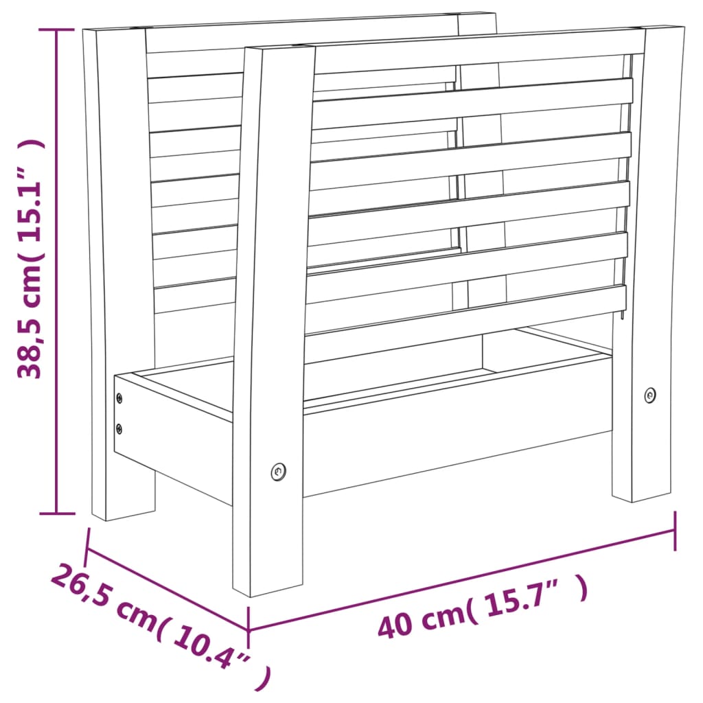 Aikakauslehtihylly Lehtihylly 40x26,5x38,5 cm massiivi pähkinäpuuta