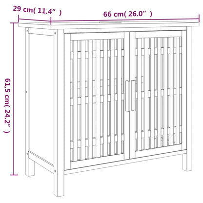 Badrumsunderskåp 66x29x61,5 cm massiv valnötsträ