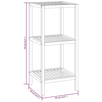 Kylpyhuoneen hylly 36x36x79 cm massiivi pähkinäpuuta