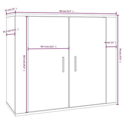 Förvaringsskåp rökfärgad ek 80x33x70 cm konstruerat trä