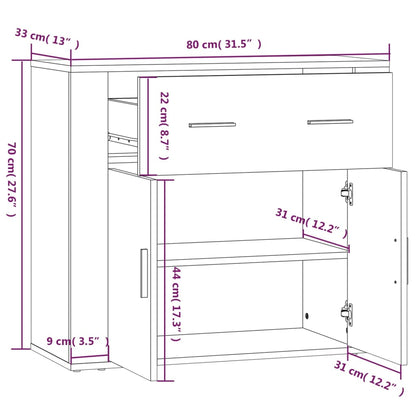 Skänk vit 80x33x70 cm