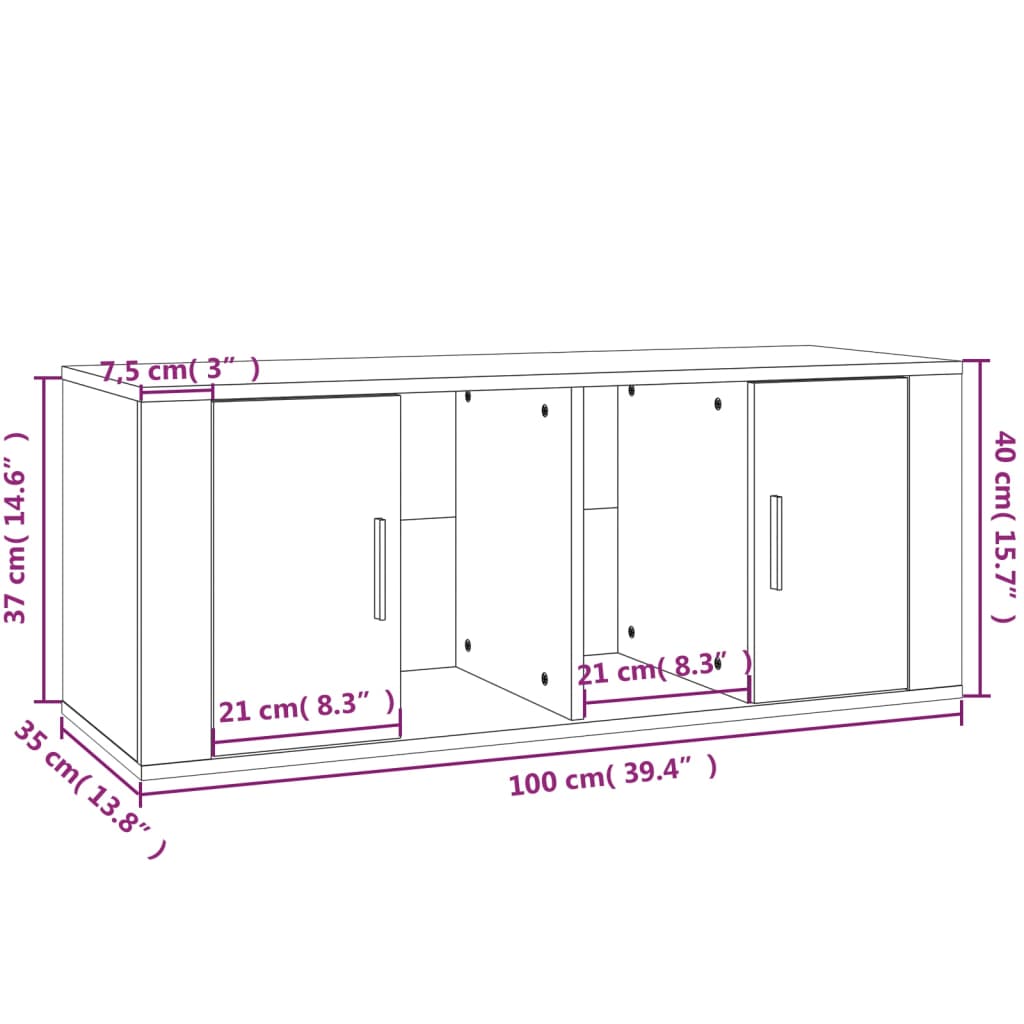 TV-möbel vit TV-bänk 100x35x40 cm