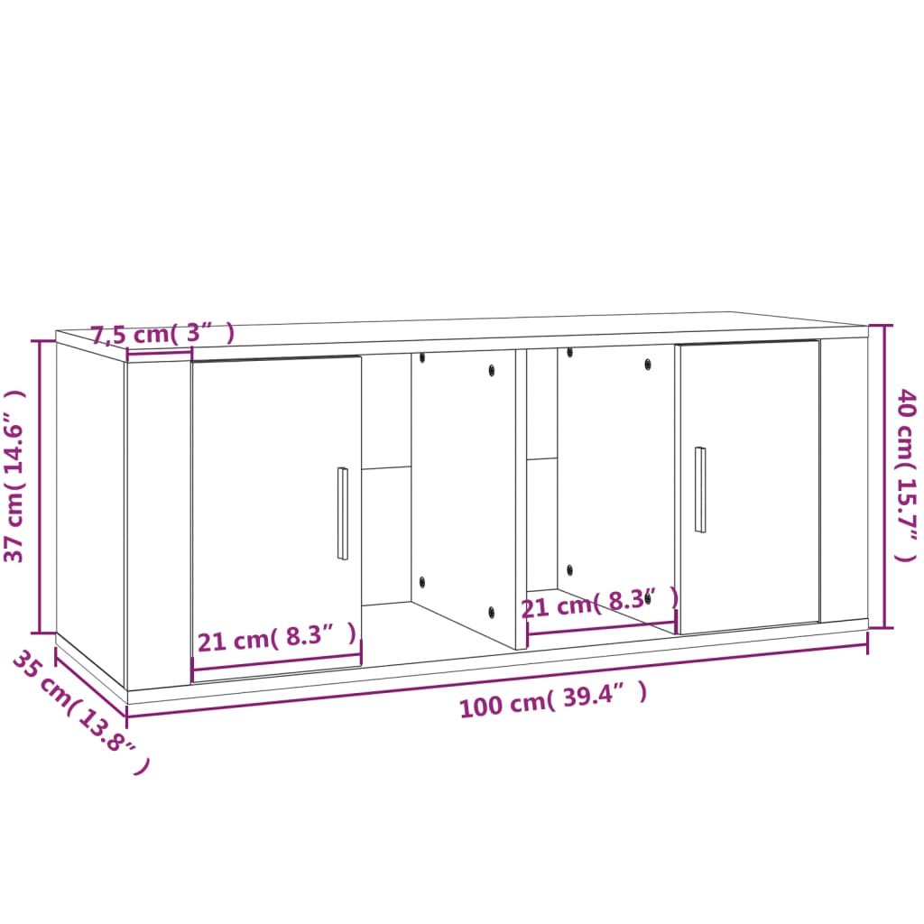 TV-möbel sonoma ek TV-skåp 100x35x40 cm