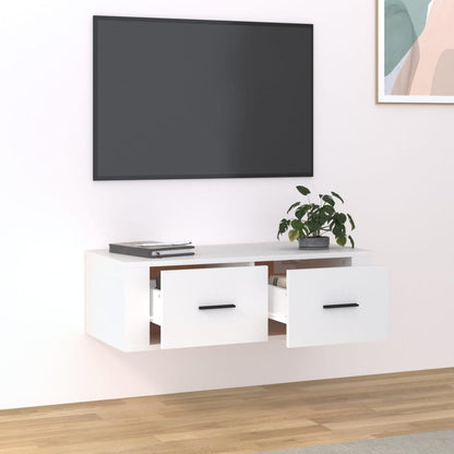 TV-möbel vit 80x36x25 cm Väggmonterad TV-bänk