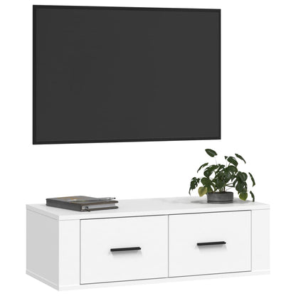 TV-möbel vit 80x36x25 cm Väggmonterad TV-bänk