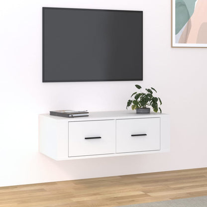 TV-möbel vit 80x36x25 cm Väggmonterad TV-bänk