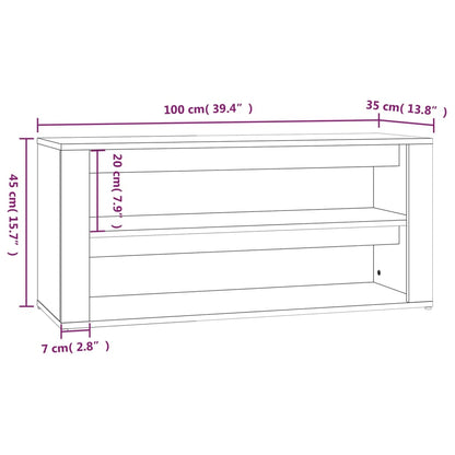 Skoställ Skoskåp vit Skohylla 100x35x45 cm