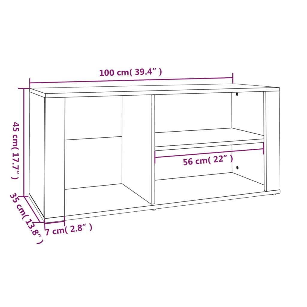 Kenkäteline Kenkäkaappi musta 100x35x45cm