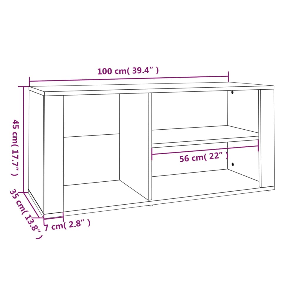 Kenkäteline Kenkäkaappi Kenkähylly sonoma tammi 100x35x45 cm