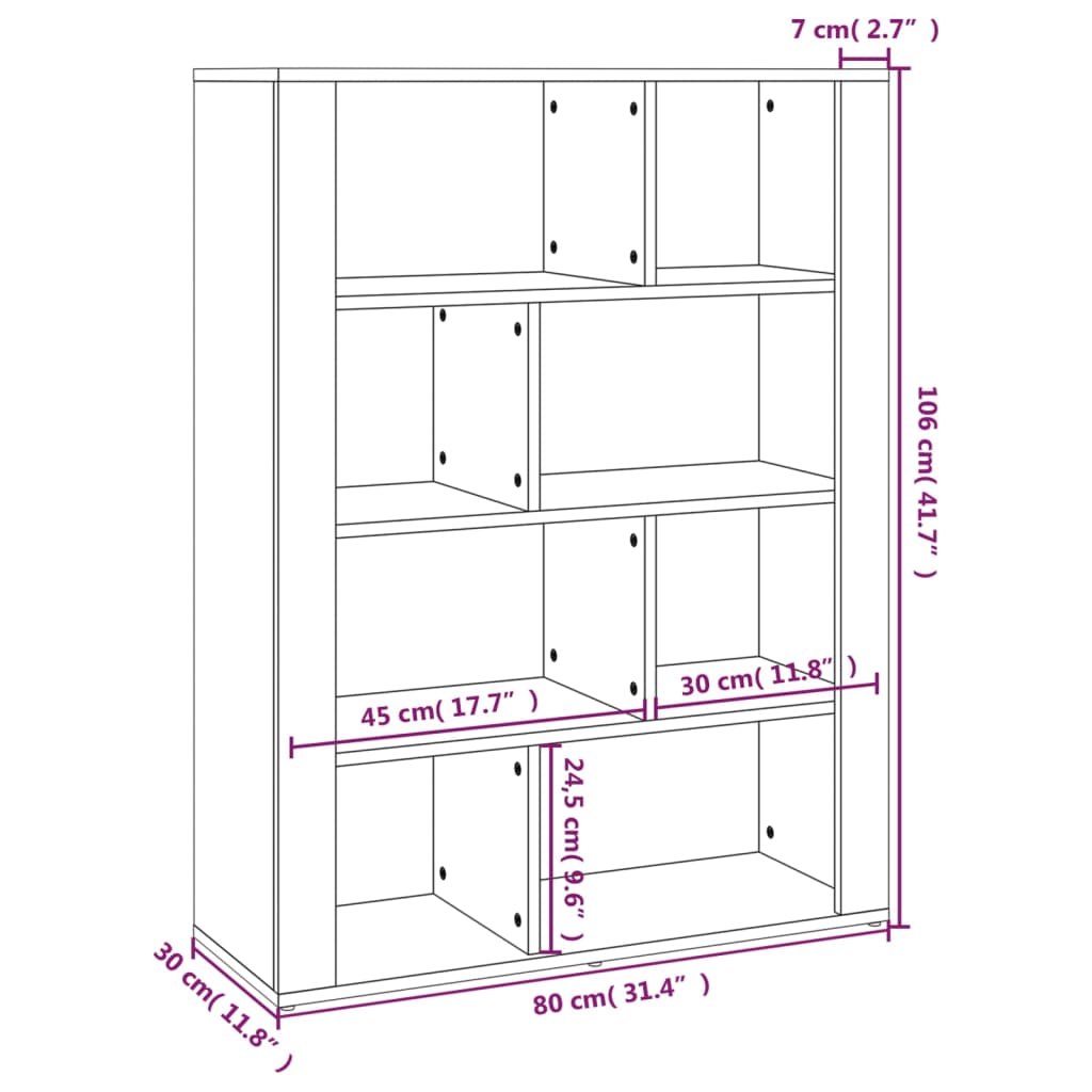 Skänk vit 80x30x106 cm