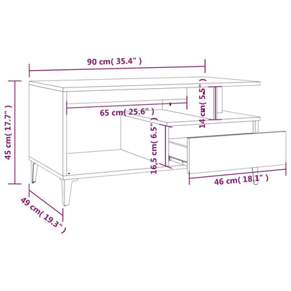 Soffbord vit högglans 90x49x45 cm