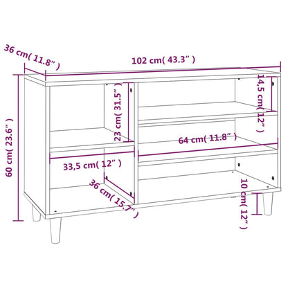 Kenkäteline Kenkäkaappi musta 102x36x60 cm