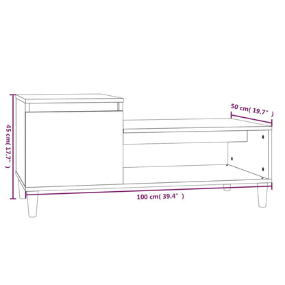 Soffbord vit 100x50x45 cm