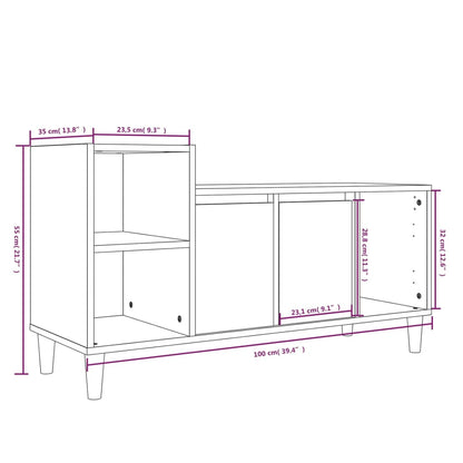 TV-möbel vit TV-bänk 100x35x55 cm