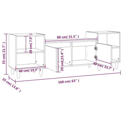 TV-möbel svart TV-skåp 160x35x55 cm