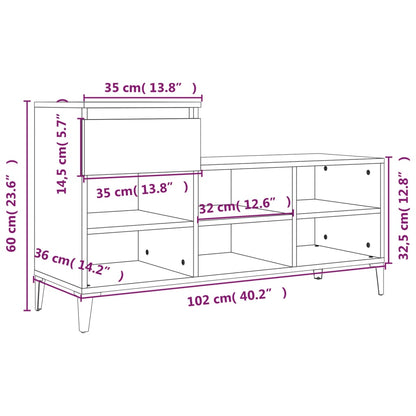 Kenkäteline Valkoinen kenkäkaappi 102x36x60 cm