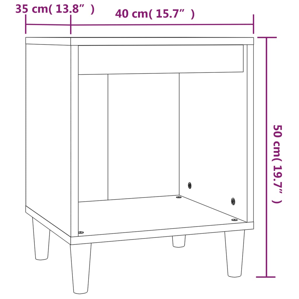 Sängbord Nattduksbord vit 40x35x50 cm