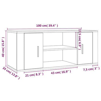 TV-möbel vit TV-bänk 100x35x40 cm