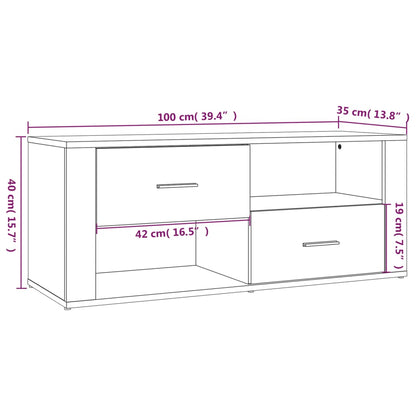 TV-möbel vit TV-bänk 100x35x40 cm