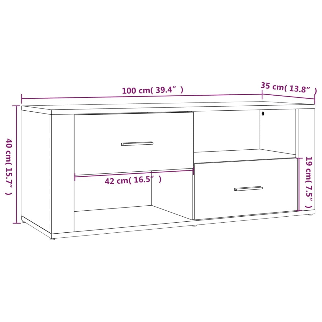 TV-möbel svart TV-skåp 100x35x40 cm