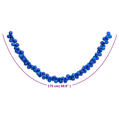 Juldekoration Utomhus Girlang julkulor blå 175 cm polystyren