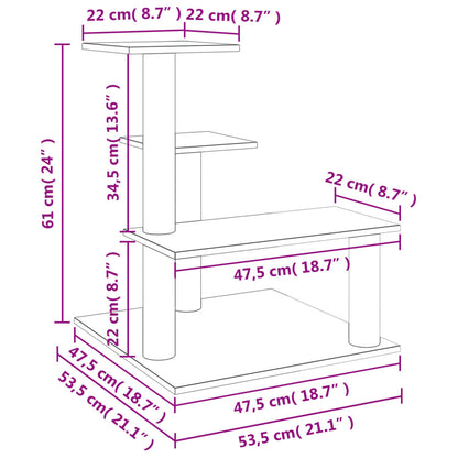 Kattmöbel gräddvit Klösträd med sisalpelare 61 cm