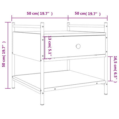 Soffbord rökfärgad ek 50x50x50 cm