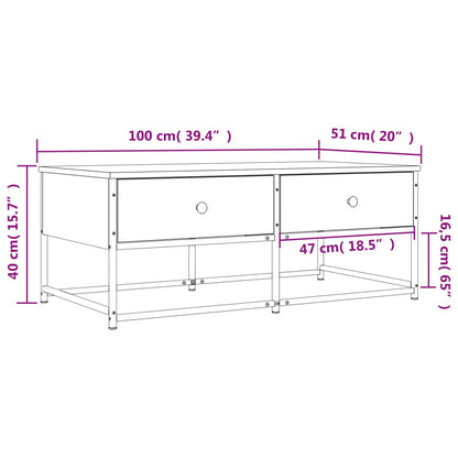 Soffbord brun ek 100x51x40 cm