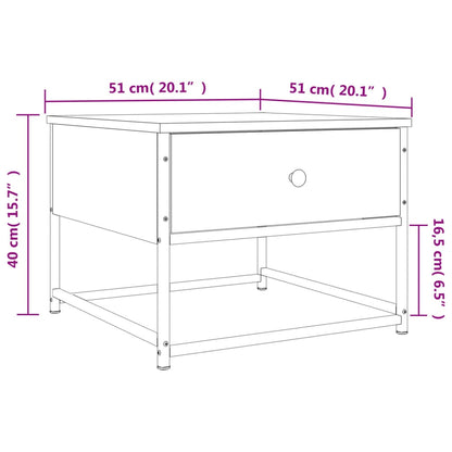 Soffbord rökfärgad ek 51x51x40 cm