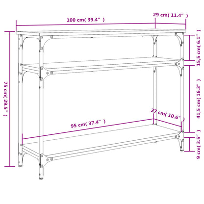 Avlastningsbord konsolbord brun ek 100x29x75 cm