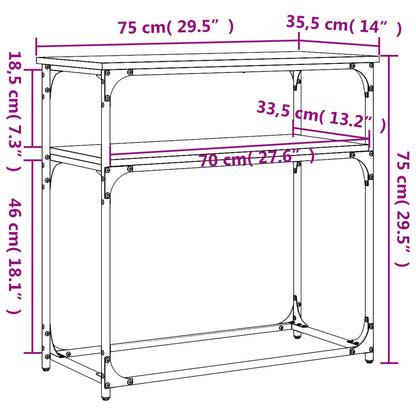 Avlastningsbord konsolbord brun ek 75x35,5x75 cm