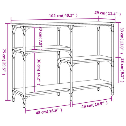 Avlastningsbord konsolbord svart 102x29x75 cm