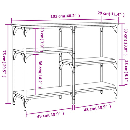 Avlastningsbord konsolbord brun ek 102x29x75 cm