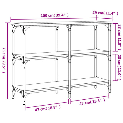 Avlastningsbord konsolbord svart 100x29x75 cm