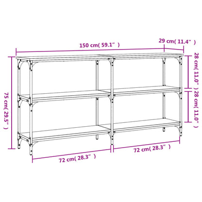 Avlastningsbord konsolbord brun ek 150x29x75 cm