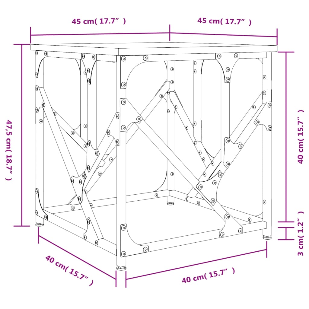 Soffbord sonoma ek 45x45x47,5 cm