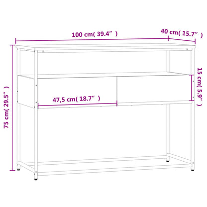 Avlastningsbord konsolbord svart 100x40x75 cm