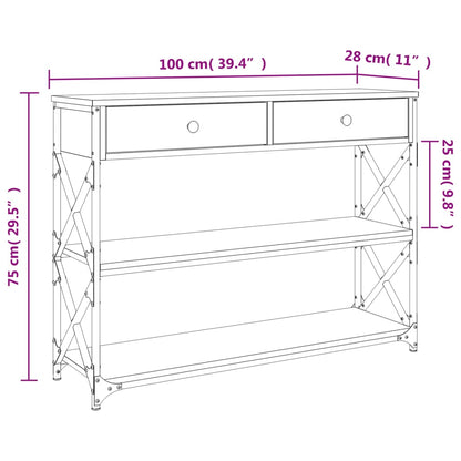 Avlastningsbord konsolbord sonoma ek 100x28x75 cm