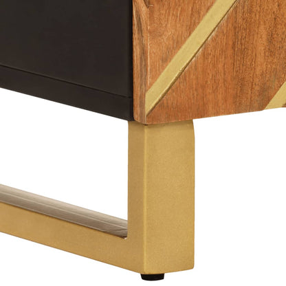 TV-Möbel Svart Skänk Brun och 60x33,5x75 cm massivt mangoträ