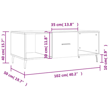 Soffbord vit högglans 102x50x40 cm